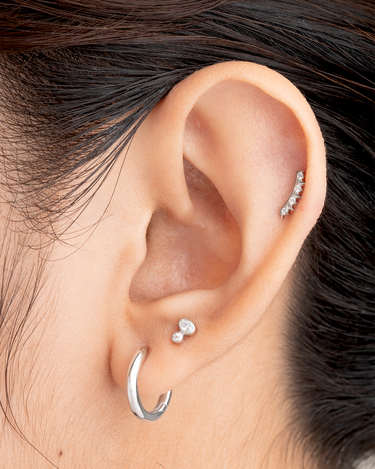 Bel Silver Flatback Stud