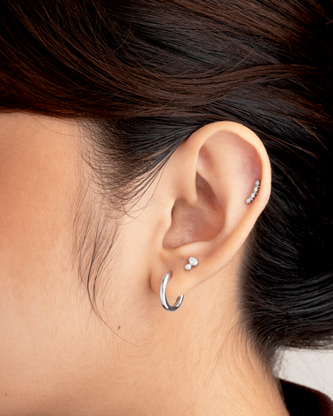 Mina Silver Flatback Stud