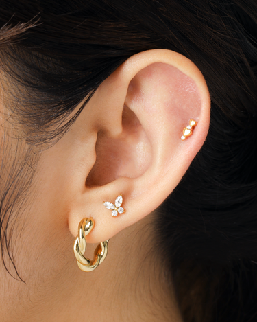 Minnie Silver Flatback Stud