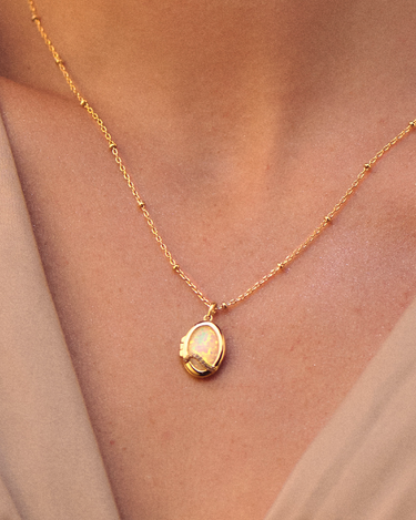 Celeste Gold Locket Necklace | Penny Pairs
