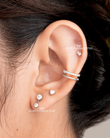 Cio Silver Flatback Stud