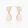 Paulina Diamond Drop Yellow Gold Studs | Penny Pairs