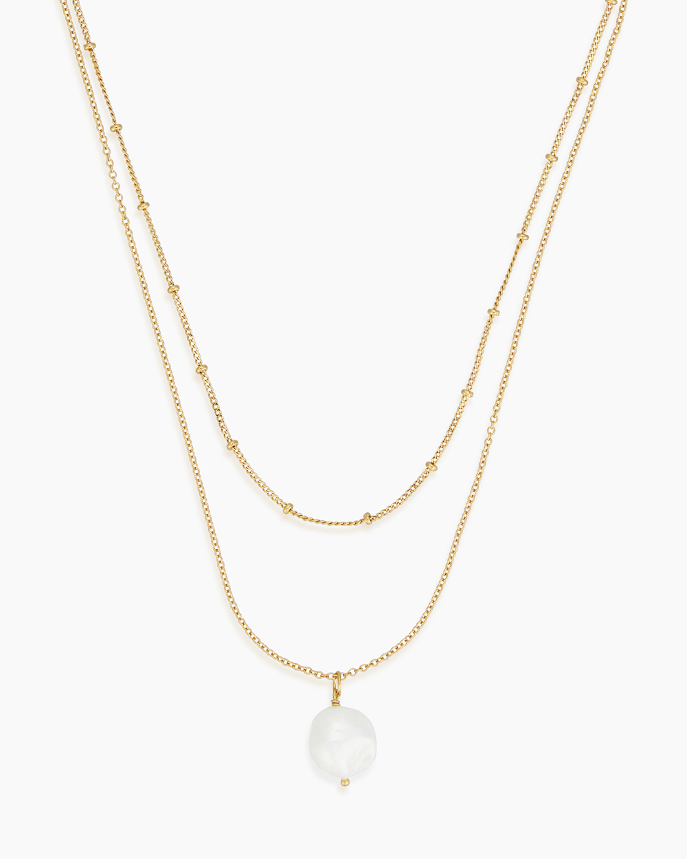 Simple long sales gold necklace