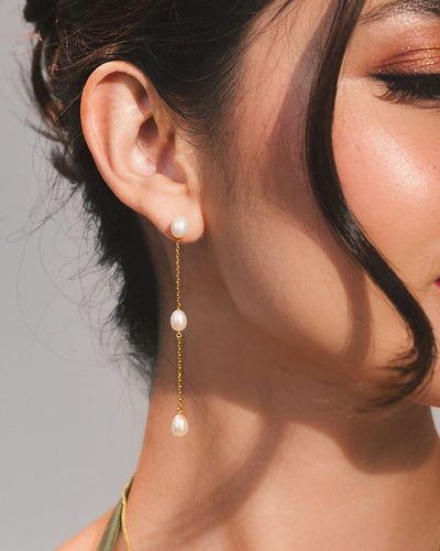 Gabriella Gold Dangler Studs