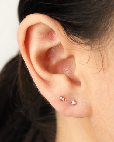 Rita Diamond Gold Flatback Stud
