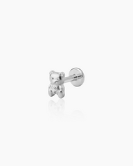 Teddy Silver Flatback Stud