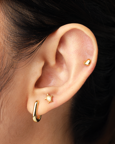 Turtle Silver Flatback Stud