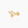 Aly Gold Flatback Stud | Penny Pairs