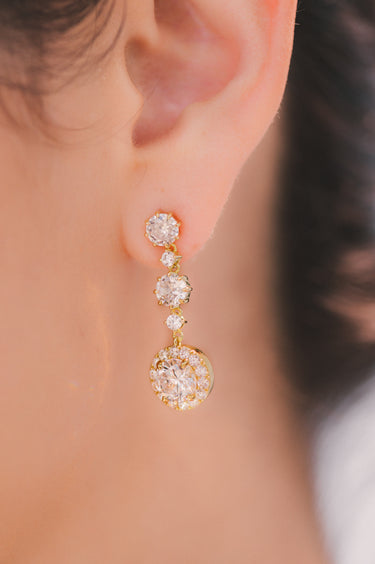 Anastasia Gold Dangler Studs | Penny Pairs