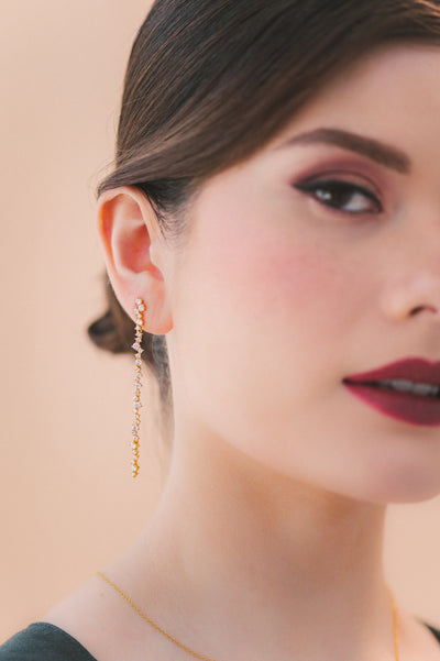 Cassandra Gold Dangler Studs