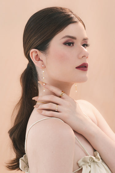 Daniella Gold Dangler Studs | Penny Pairs