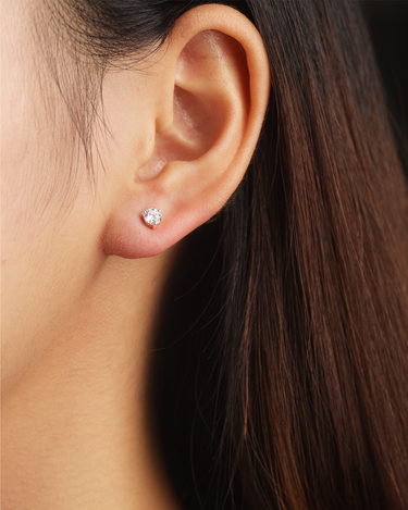 Linda Lab Grown Diamond Silver Studs | Penny Pairs