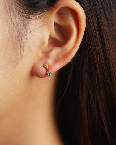 Lisette Lab Grown Diamond Gold Studs | Penny Pairs