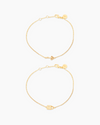 Lock and Key Gold Bracelet Set