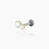 Mae Diamond Gold Flatback Stud | Penny Pairs