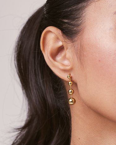 Brenda Gold Drop Studs | Penny Pairs