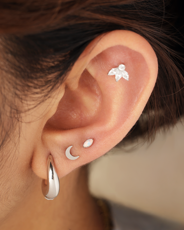 Mona Silver Flatback Stud | Penny Pairs