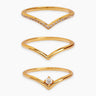 Triple Chevron Ring Set | Penny Pairs