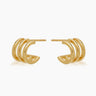 The Chelsea, gold illusion earrings designed to help you give off a triple-stacked look