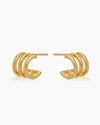 The Chelsea, gold illusion earrings designed to help you give off a triple-stacked look