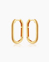The Venus Hoops, a pair of oval-shaped gold hoop earrings