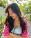 Selina Woo Bhang wearing the Flora Necklace from Penny Pairs