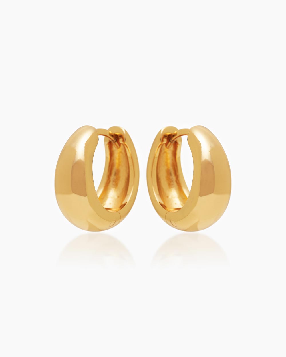 The Barcelona Hoops, a thickset and striking gold earring ideal for everyday wear