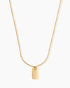 Engravable Gold Tag Necklace