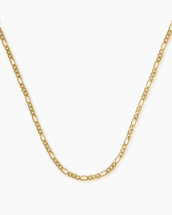 Personalized Figaro Chain Necklace - 3 mm - Gold - SETT&Co