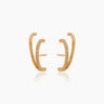 The Vanessa Huggies, double stacked illusion earrings that offer a modern suspender style
