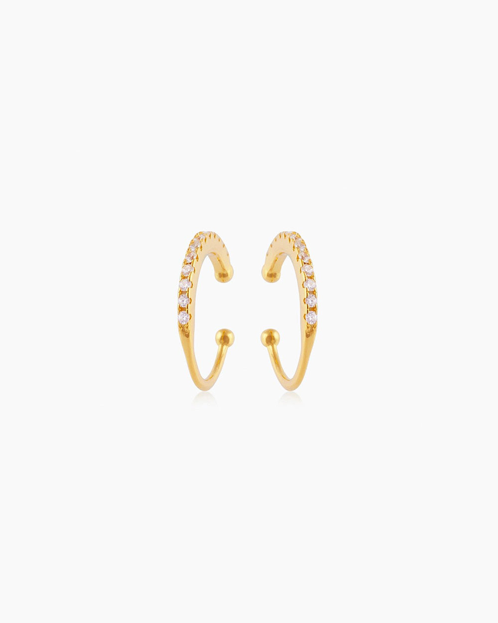 The Zoe Cuffs, pavé-set gold ear cuffs that require no piercings