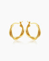The Twilly Hoops, gold hoop earrings with a unique twist
