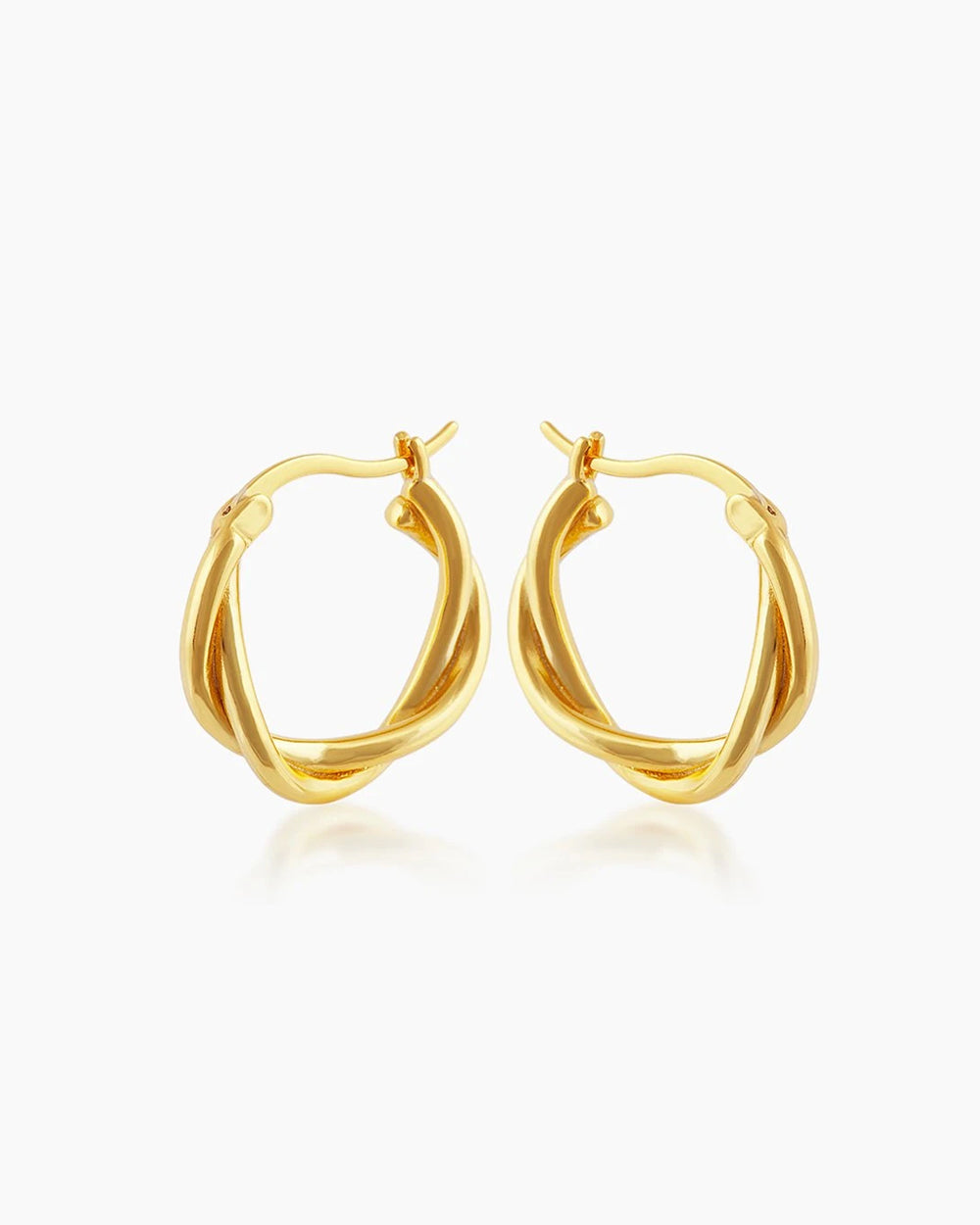 The Twilly Hoops, gold hoop earrings with a unique twist 